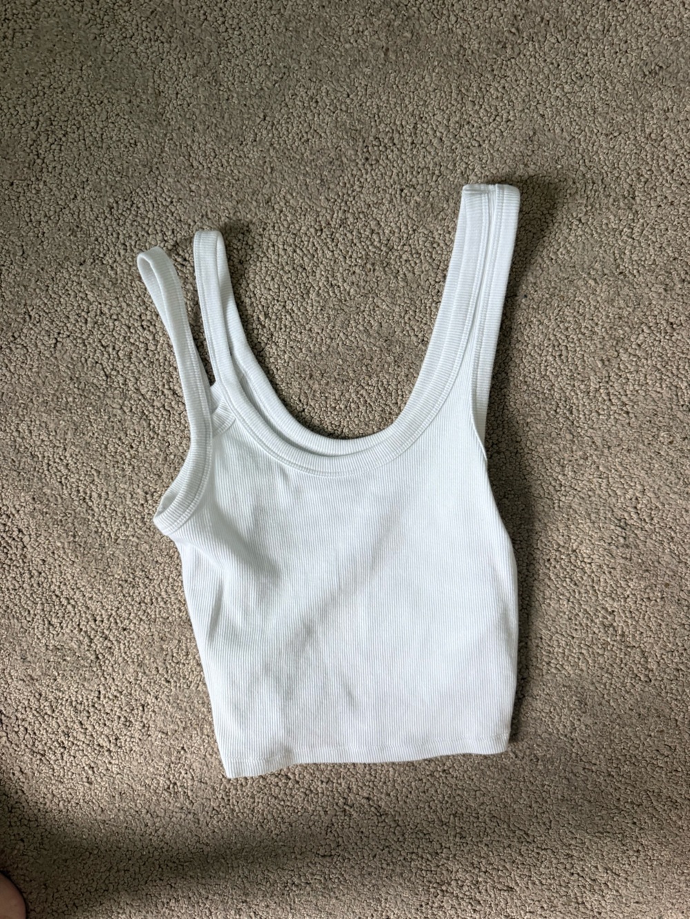 Abercrombie & Fitch White Ribbed Scoop Tank